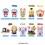 Fujiko F Fujio Characters Sofubi Puppet Mascot Pack of 10 Ensky