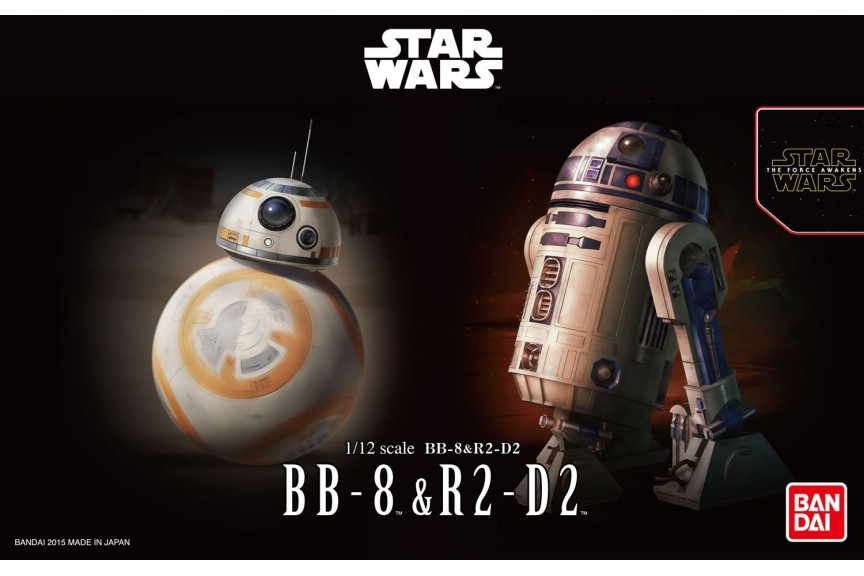 Bandai Star Wars BB-8 & R2-D2 1/12 Scale Plastic Model Kit Figure NIB USA