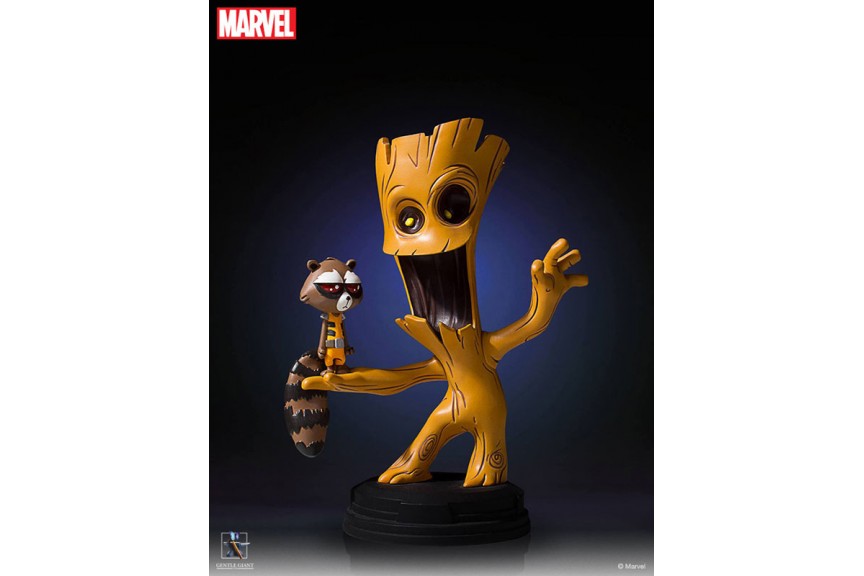 Marvel Comics Mini Statue Groot & Rocket Gentle Giant - MyKombini