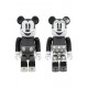 BEARBRICK MICKEY MOUSE And MINNIE MOUSE 100% B And W Ver. Medicom Toy